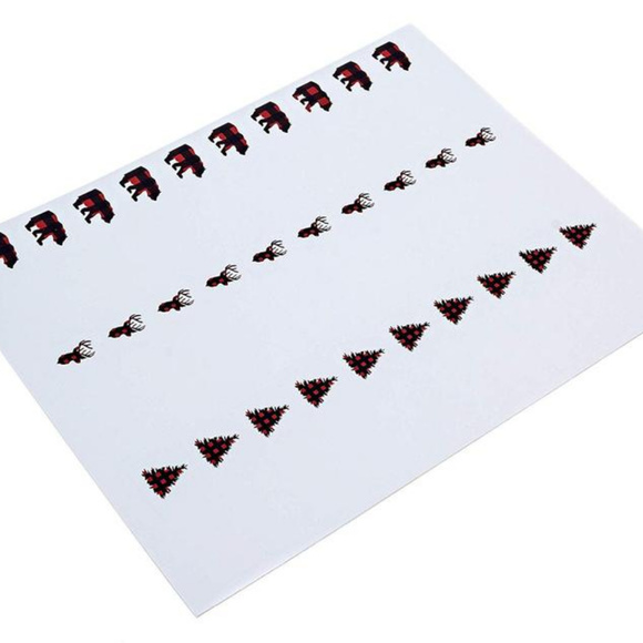 300 buffalo plaid blank sticker labels - Picture 7 of 7